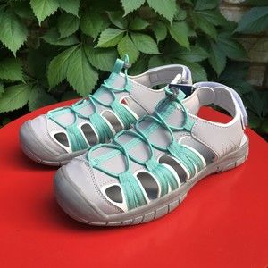 DSG Youth Boys/Girls Teal & Gray Caged Adjustable Sandals Size 6